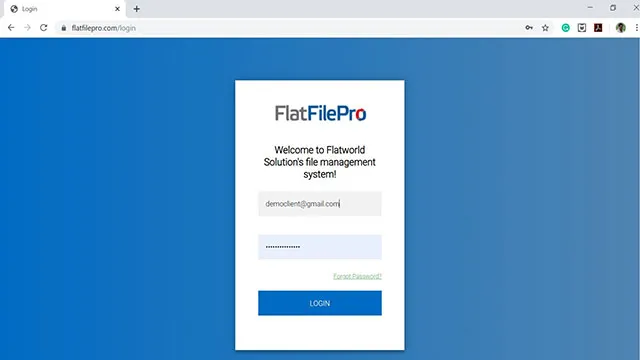 FlatfilePro Login Screen